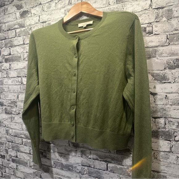 EUC LOFT Olive Green Cardigan Size XL - Picture 3 of 15